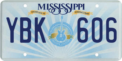 MS license plate YBK606