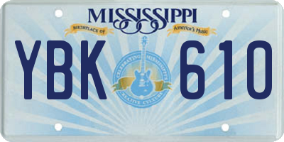 MS license plate YBK610