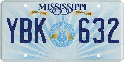 MS license plate YBK632