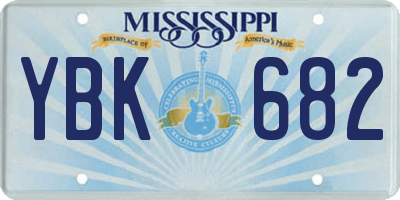MS license plate YBK682