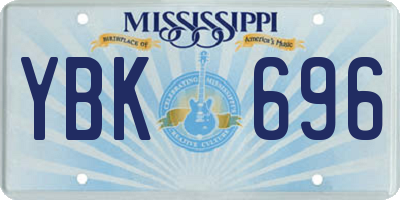 MS license plate YBK696