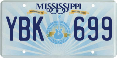 MS license plate YBK699