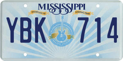 MS license plate YBK714