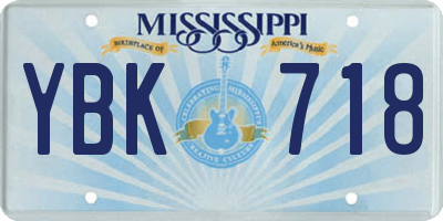 MS license plate YBK718