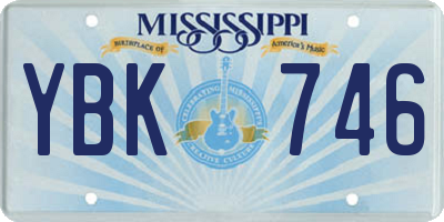 MS license plate YBK746