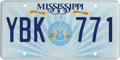 MS license plate YBK771