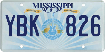 MS license plate YBK826