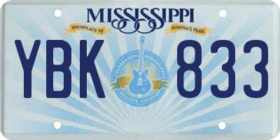 MS license plate YBK833