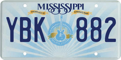 MS license plate YBK882