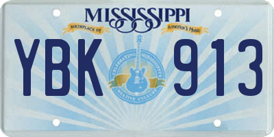 MS license plate YBK913