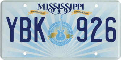 MS license plate YBK926