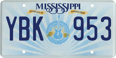 MS license plate YBK953