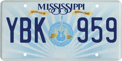 MS license plate YBK959