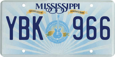 MS license plate YBK966