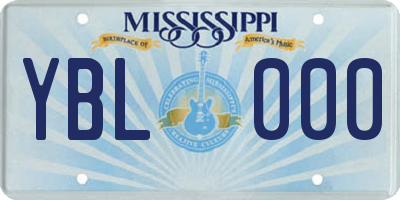 MS license plate YBL000