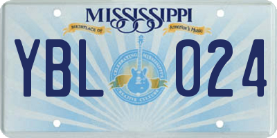 MS license plate YBL024