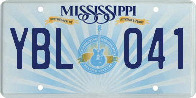 MS license plate YBL041
