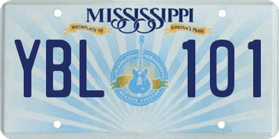 MS license plate YBL101