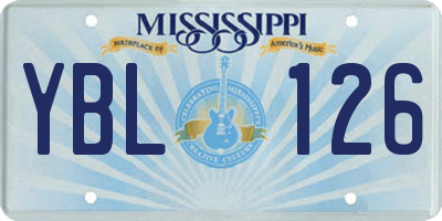 MS license plate YBL126