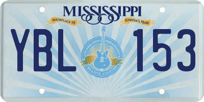 MS license plate YBL153