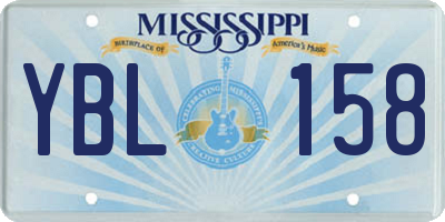 MS license plate YBL158