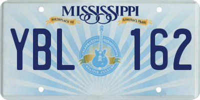MS license plate YBL162