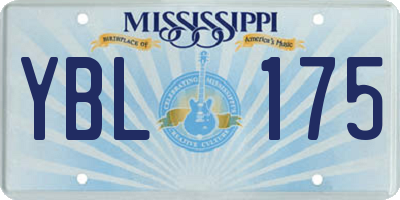 MS license plate YBL175