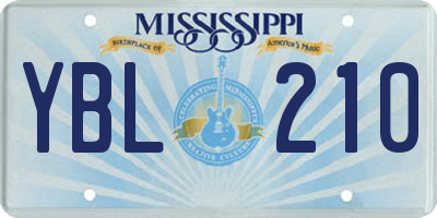 MS license plate YBL210