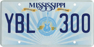 MS license plate YBL300