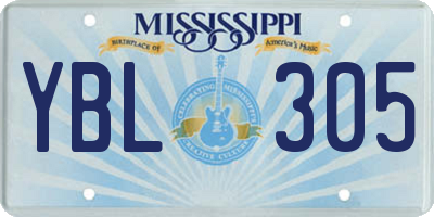 MS license plate YBL305
