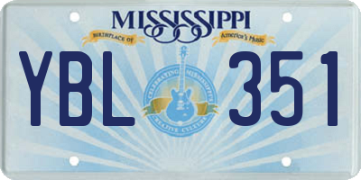 MS license plate YBL351
