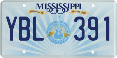 MS license plate YBL391