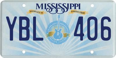 MS license plate YBL406