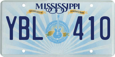 MS license plate YBL410