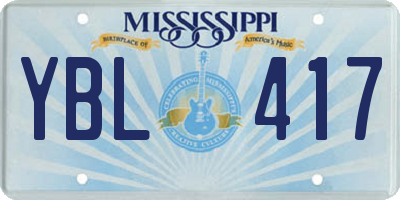 MS license plate YBL417