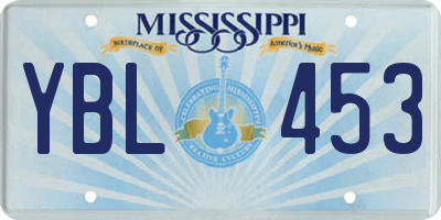 MS license plate YBL453