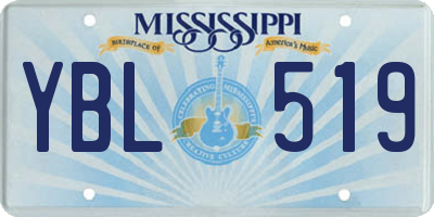 MS license plate YBL519
