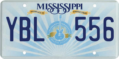 MS license plate YBL556