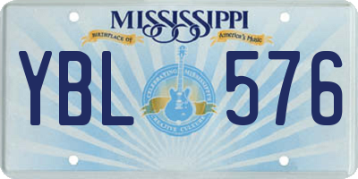 MS license plate YBL576
