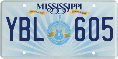 MS license plate YBL605