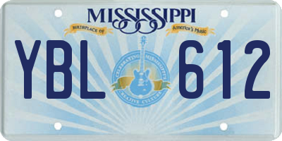 MS license plate YBL612