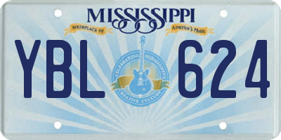 MS license plate YBL624