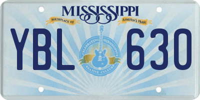 MS license plate YBL630