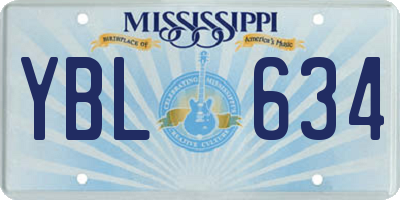 MS license plate YBL634