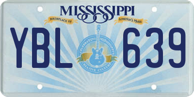 MS license plate YBL639