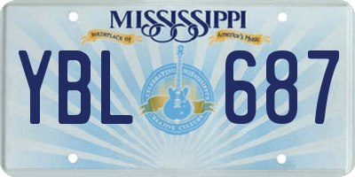 MS license plate YBL687