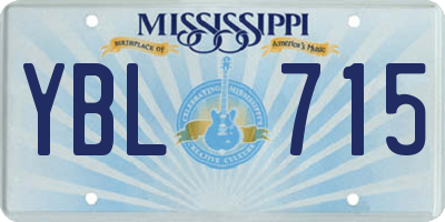 MS license plate YBL715