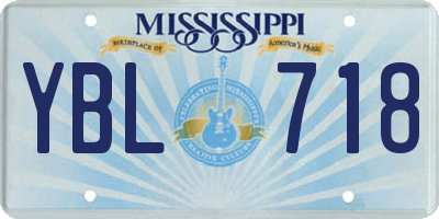 MS license plate YBL718