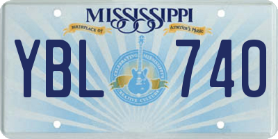 MS license plate YBL740