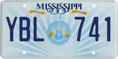 MS license plate YBL741